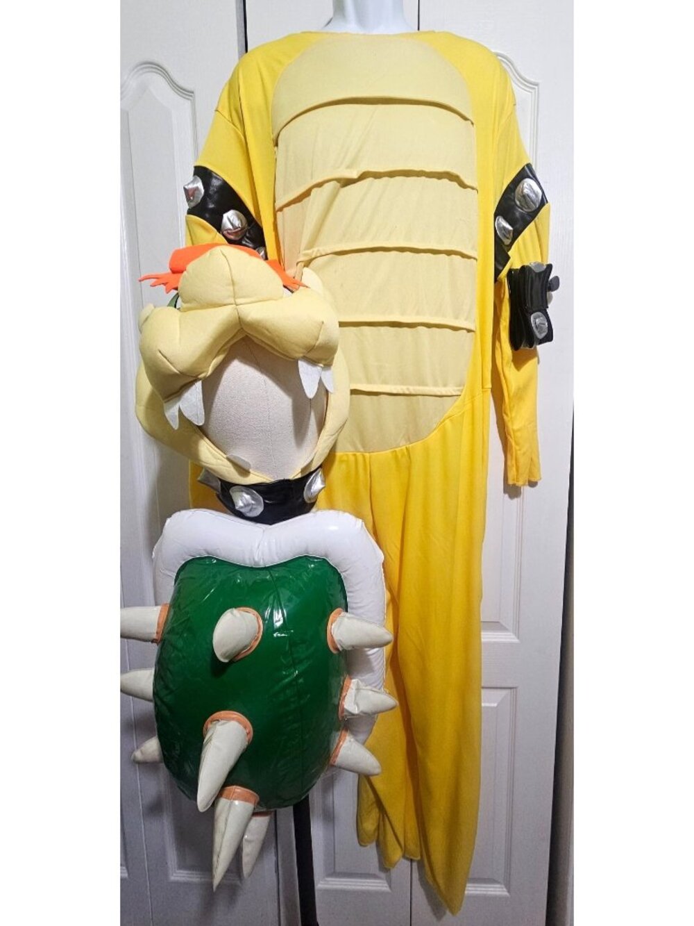 Super Mario Bowser Adult Costume Inflatable Shell Hood Halloween Mario Men L/XL